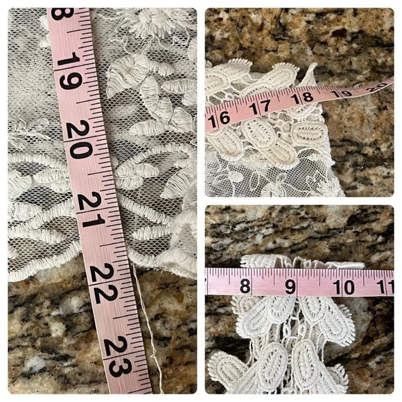 G Collection Womens Beige Lace Crochet Tunic  Coverup Boho Sheer Y2k Blouse L - Picture 6 of 10